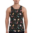 thumbnail image 1 of Rateoe Cute Rabbit And Flower Pattern Sleeveless Gym Shirt Muscle Tee Breathable Workout Shirt Slim-Fit Tank Quick Dry Fit Muscle Tank Top Bodybuilding Sleeveless T Shirt-4X-Large, 1 of 7