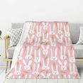 thumbnail image 1 of Rateoe Cute Rabbit Carrot Pattern Flannel Throw Blanket, Ultra-soft Blanket for Bed, Couch, Car, Hypoallergenic Anti-pilling blanket-80"x60"(Vertical), 1 of 6