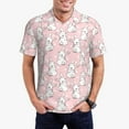 thumbnail image 1 of Rateoe Cute Rabbit Pattern Men's Short Sleeve Polo Shirts, Golf Polo Shirts Short Sleeve Performance Moisture Wicking Dry-X-Large, 1 of 6