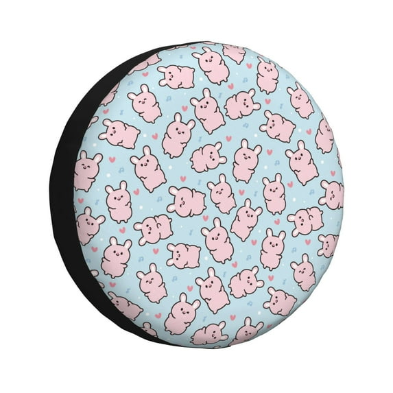 Rateoe Cute Rabbit Pattern Tire Cover Wheel Protectors Weatherproof Wheel Covers Universal Fit for Trailer Rv SUV Truck Camper Travel Trailers Accessories-15 inch