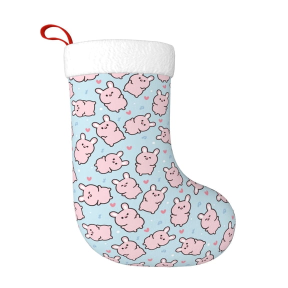 Rateoe Cute Rabbit Print Christmas Stockings,18 Inch Large Christmas Stockings Decoration Ornaments for Holiday Home Fireplace Indoors