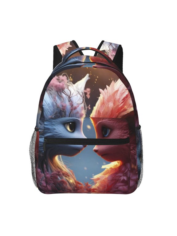 Cute Red And White Elf Pattern Casual Backpack for School, Work, Travel Adjustable Straps, Multiple Compartments Ergonomic Design, Fits Laptops and Tablets