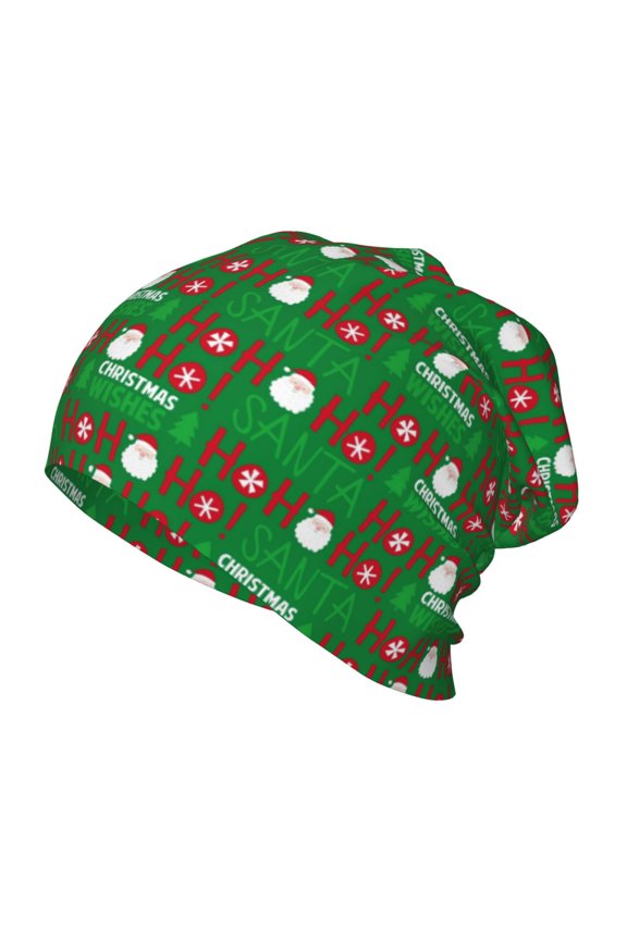 Cute Santa And Ho Ho Ho Kids Beanie Warm Knit Beanie Hats Boys Girls Winter Hat Soft Slouchy Hats for Kids