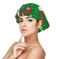 thumbnail image 1 of Rateoe Cute Santa Pattern Silk Satin Hair Bonnet for Sleeping, Adjustable Sleep Cap Turban for Women , Curly Straight Hair Long Large Braid, 1 of 6