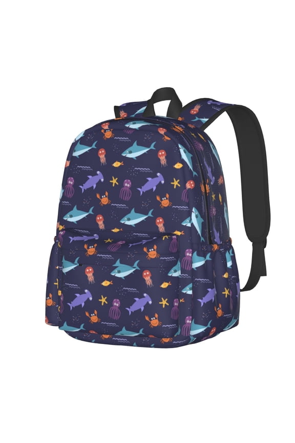 Cute Shark Pattern Student Backpack,Backpack for School,Lightweight Bag,Travel Backpack,Outdoor Backpack,Large Capacity Backpack