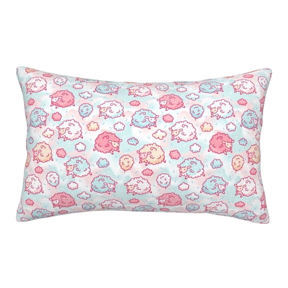 Rateoe Cute Sheep Pattern Pillow Covers with Invisible Zipper(Pillows are not Included) Standard Pillowcases-16"x24"