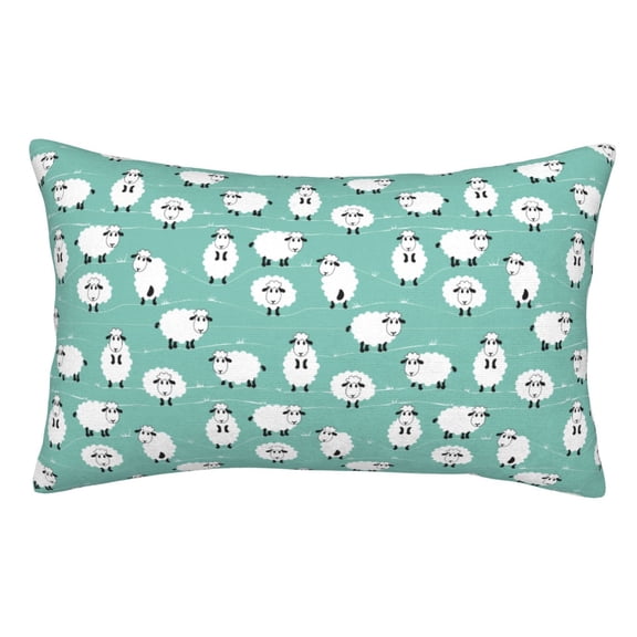 Rateoe Cute Sheeps Pattern Decorative Pillow Case,Throw Pillow Covers,Plush Pillow Cover,Soft Pillow Case,Velvet Pillow Case-16"x24"
