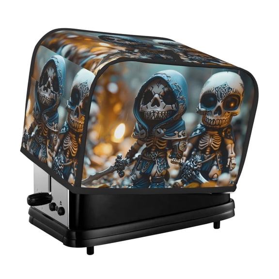 Rateoe Cute Skeletons Figurines Pattern Toaster Covers 2 Slice Wide Slot,Bread Machine Cover,Bread Dust Cover & Fingerprint Protection,Appliance Covers