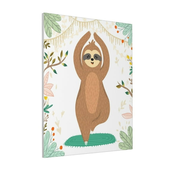 Rateoe Cute Sloth In Yoga Pose Tree Pattern Decorative Picture – Unique Modern Wall Art, Ready-to-Hang Canvas Print for Home (Vertical)