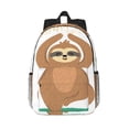 thumbnail image 1 of Rateoe Cute Sloth In Yoga Pose Tree Pattern Student Backpack Water-resistant Backpack 15-inch Laptop Backpack Lightweight Adjustable School Backpack, 1 of 6