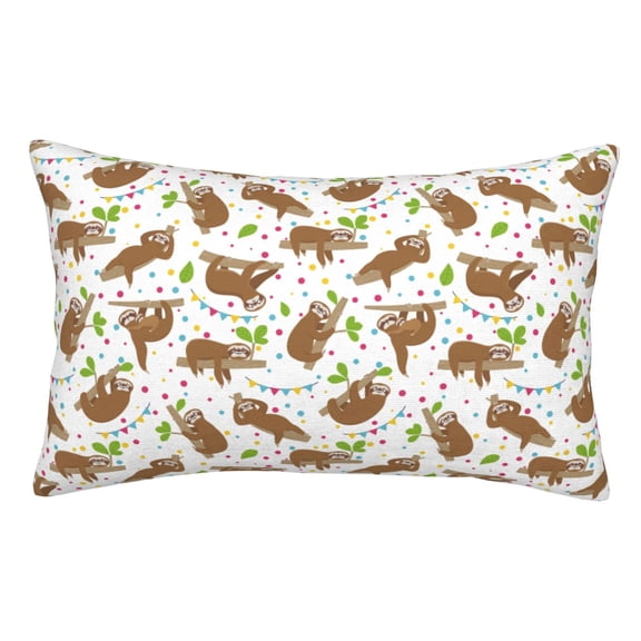 Rateoe Cute Sloth Pattern Decorative Pillow Case,Throw Pillow Covers,Plush Pillow Cover,Soft Pillow Case,Velvet Pillow Case-14"x20"