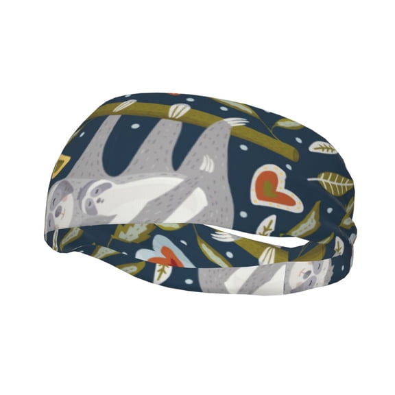 Rateoe Cute Sloth Pattern Sports Headbands ,Moisture Wicking Workout Headband, Sweatband Headbands for Running,Cycling,Yoga,Hairband for Women and Men