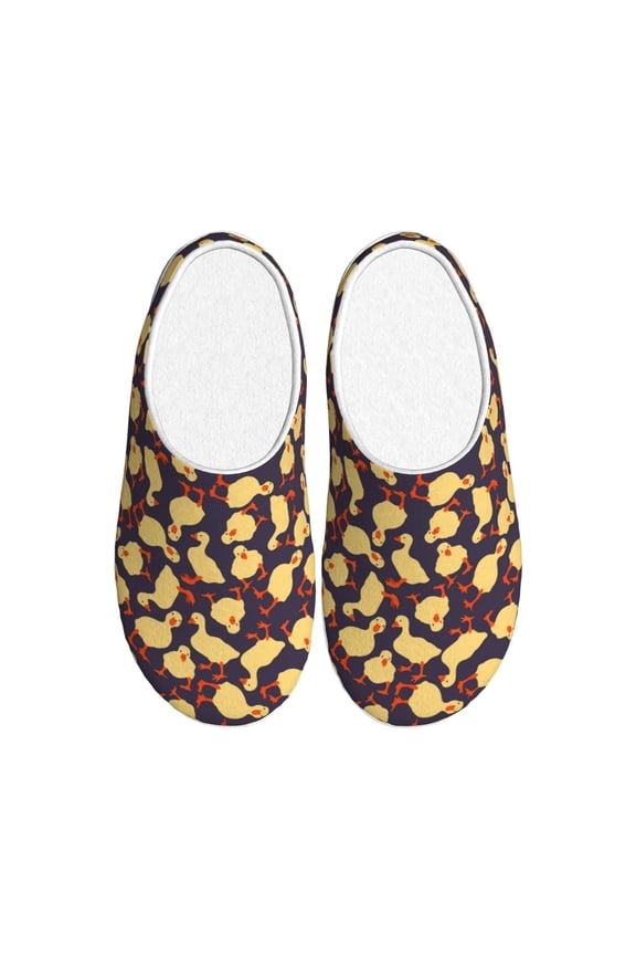 Cute Small Farm Birds Print Women's Men's Cotton Knit Slippers Lightweight Memory Foam Indoor House Shoes with Anti-Skid Sole-44/45