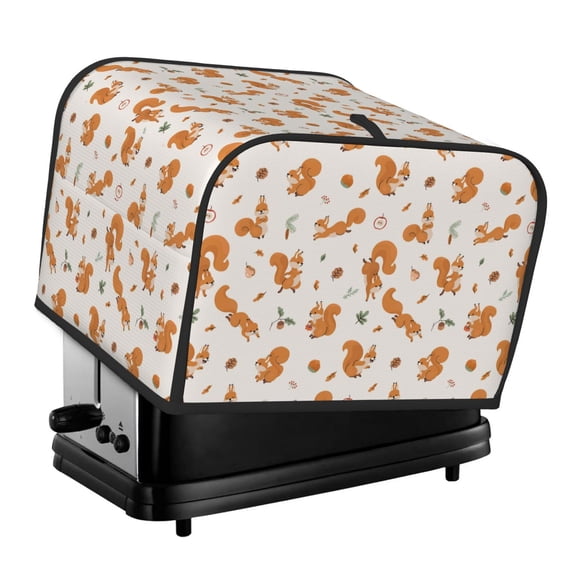 Rateoe Cute Squirrel Fall Pattern Toaster Covers 4 Slice Wide Slot,Bread Machine Cover,Bread Dust Cover & Fingerprint Protection,Appliance Covers