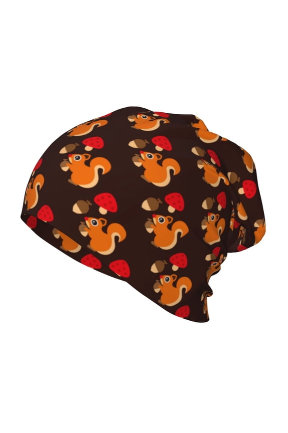 Cute Squirrel Kids Beanie Warm Knit Beanie Hats Boys Girls Winter Hat Soft Slouchy Hats for Kids