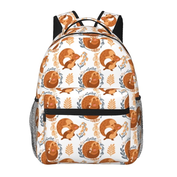 Rateoe Cute Squirrel Pattern Casual Backpack for School, Work, Travel  Adjustable Straps, Multiple Compartments  Ergonomic Design, Fits Laptops and Tablets