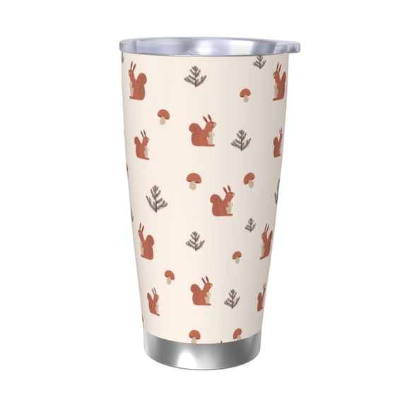 Rateoe Cute Squirrel Printed Car Guy Gifts for Men Women Tumbler - 20oz/590ml Double Wall Vacuum Insulated Stainless Steel Travel Tumbler Cups with Lid & Straw-Without Straw