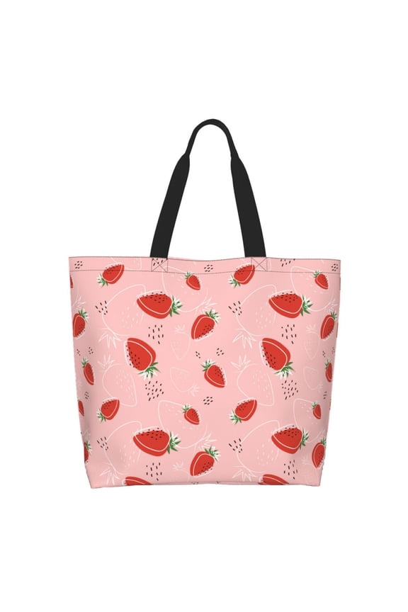 Cute Strawberry C Tote Bag - Waterproof Lightweight Handbags Travel Shoulder Bag for Hiking Yoga Gym Swimming Travel Beach