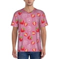 thumbnail image 1 of Rateoe Cute Strawberry Pattern Men’s Baseball Short Sleeve Polo Shirt, Midweight Men's Shirt Golf Shirt Polo Shirts Quick Dry Short-Large, 1 of 7