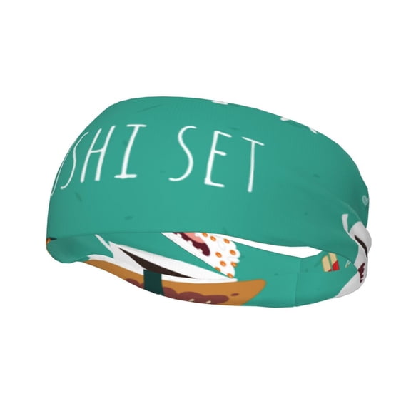 Rateoe Cute Sushi Pattern Sports Headbands ,Moisture Wicking Workout Headband, Sweatband Headbands for Running,Cycling,Yoga,Hairband for Women and Men