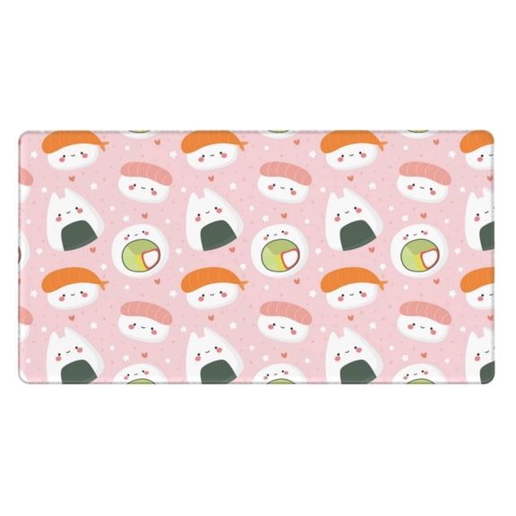 Rateoe Cute Sushi Print Mouse Pad - Extended Large Gaming Mousepad,Non-Slip Stitched Edge,16x29.5 Inch