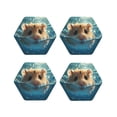 thumbnail image 1 of Rateoe Cute Swimming Guinea Pig Drawing Drink Coasters Set of 4 Leather Coasters Spill Protection for Table Desk,Durable and Non Slip Leather Coaster ,4 Inches Drink Mats-Hexagon, 1 of 6