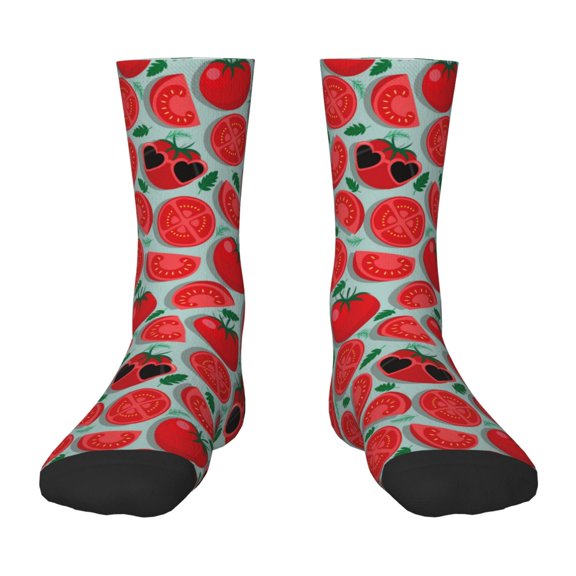 Rateoe Cute Tomato Pattern Children's Socks, Socks Gifts ,kids Crew Soft Cotton Socks , Moisture-Wicking, Durable, Ideal for Daily Wear & Sports