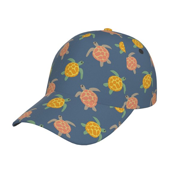 Rateoe Cute Turtle Pattern Baseball Cap Outdoor Cap Mountain Dad Hat - Unstructured Soft Cotton Cap-Adjustable UV Protection Cap