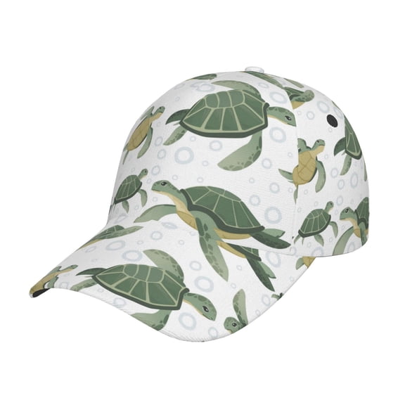 Rateoe Cute Turtle Pattern Mens Baseball Cap  Adjustable Curved Brim Hat, Soft Cotton Sports Cap for Outdoor, Casual, and Everyday Wear, Comfortable & Breathable