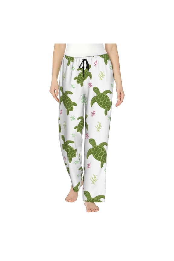 Cute Turtle Pattern Women’s Ultra-Soft Comfy Pajama Lounge Pants Sleepwear,Comfortable Lounge Wear,lightweight Pajamas, Casual Home Wear-Medium