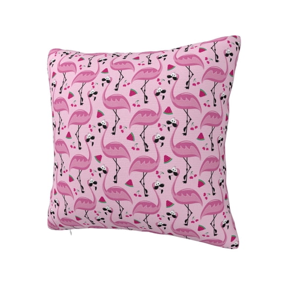 Rateoe Cute Watermelon Flamingo Pattern Throw Pillow Cover Premium Pillow Stuffer Sham Square for Decorative Cushion Bed Couch Sofa(Pillow insert not included)