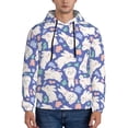 thumbnail image 1 of Rateoe Cute White Rabbit Pattern Mens Hoodie, Pullover Hooded Sweatshirt, Kangaroo Pocket Hoodie Ideal for Daily Wear, Travel and Home-Small, 1 of 7