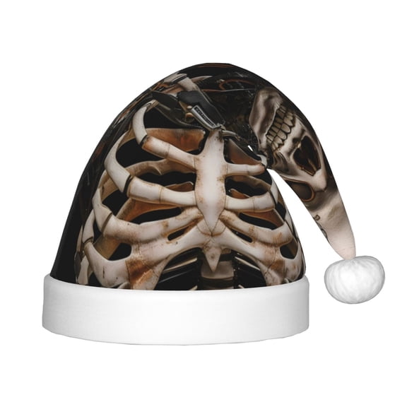Rateoe Cyber Skeleton With Tattoos Santa Hat Confortable Christmas Hat for Christmas Party Favors Fit for Kids