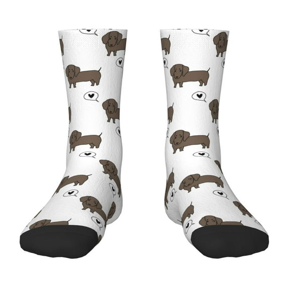 Rateoe Dachshund Dog Pattern Children's Socks, Socks Gifts ,kids Crew Soft Cotton Socks , Moisture-Wicking, Durable, Ideal for Daily Wear & Sports