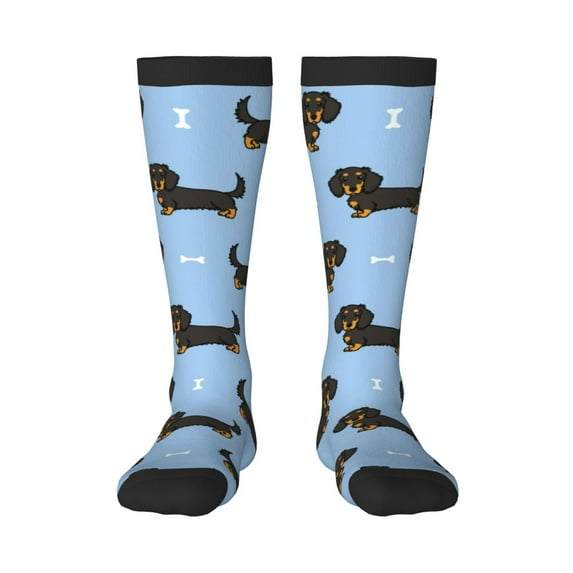 Rateoe Dachshund Dog Pattern Women’s Knee High Crew Socks,Trouser Socks Comfortable, Breathable, Moisture-Wicking and Soft