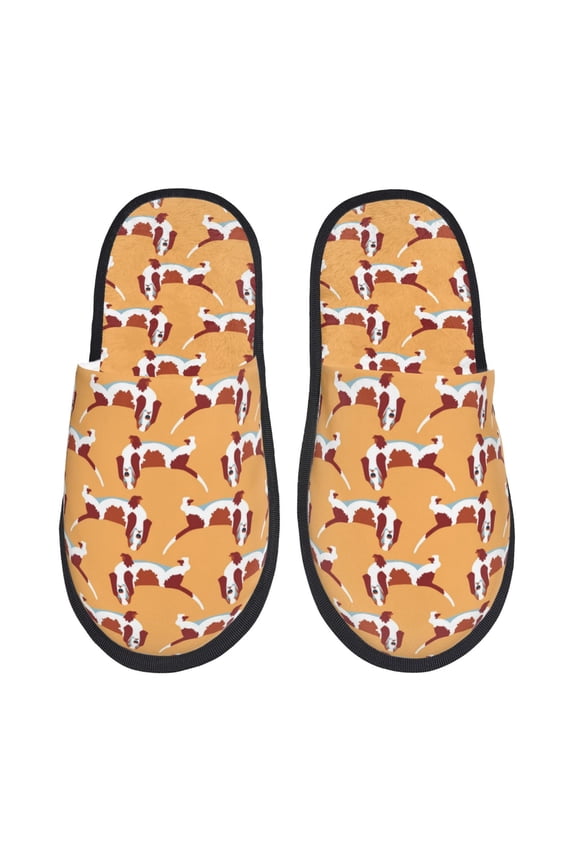 Dachshund Dog Puppy Pattern Fuzzy Slippers Fuzzy Soft House Slippers Plush Furry Warm Cozy Open Toe Fluffy Home Shoes-Large