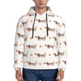 thumbnail image 1 of Rateoe Dachshund Dog Puppy Pattern Mens Hoodie, Pullover Hooded Sweatshirt, Kangaroo Pocket Hoodie Ideal for Daily Wear, Travel and Home-Medium, 1 of 7