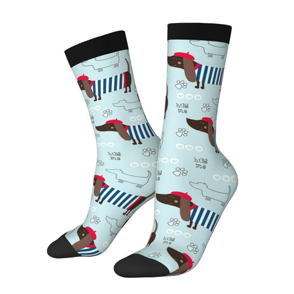 Rateoe Dachshund Dog Puppy for Women Casual Calf Socks - Cute Crew Socks - Thin Soft Above Ankle Socks Size 5-11