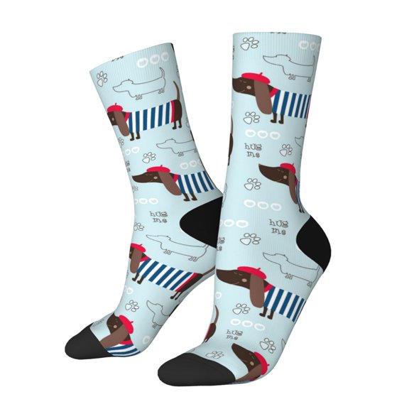 Rateoe Dachshund Dog Puppy for Women Casual Calf Socks - Cute Crew Socks - Thin Soft Above Ankle Socks Size 5-11