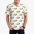 thumbnail image 1 of Rateoe Dachshund Going To Play Tennis Pattern Men's Short Sleeve Polo Shirts, Golf Polo Shirts Short Sleeve Performance Moisture Wicking Dry-Medium, 1 of 6