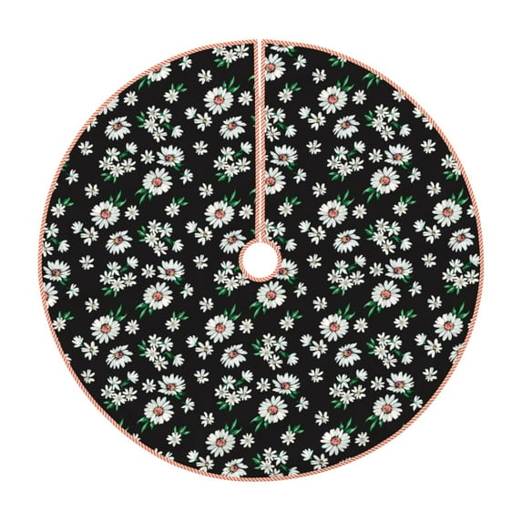 Rateoe Daisies Flowers Pattern Christmas Tree Skirt with Ties , Christmas Tree Decorations, Farmhouse Christmas Decor Xmas Holiday Decorations-30"