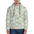 thumbnail image 1 of Rateoe Daisies Flowers Pattern Mens Hoodie, Pullover Hooded Sweatshirt, Kangaroo Pocket Hoodie Ideal for Daily Wear, Travel and Home-Large, 1 of 7