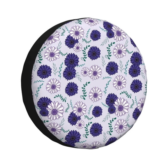 Rateoe Daisies Flowers Pattern Tire Cover Wheel Protectors Weatherproof Wheel Covers Universal Fit for Trailer Rv SUV Truck Camper Travel Trailers Accessories-15 inch