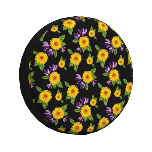 Rateoe Daisies Flowers Pattern Tire Cover Wheel Protectors Weatherproof Wheel Covers Universal Fit for Trailer Rv SUV Truck Camper Travel Trailers Accessories-14 inch