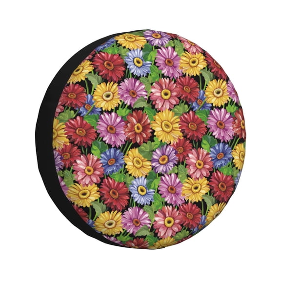 Rateoe Daisies Flowers Pattern Tire Cover Wheel Protectors Weatherproof Wheel Covers Universal Fit for Trailer Rv SUV Truck Camper Travel Trailers Accessories-14 inch
