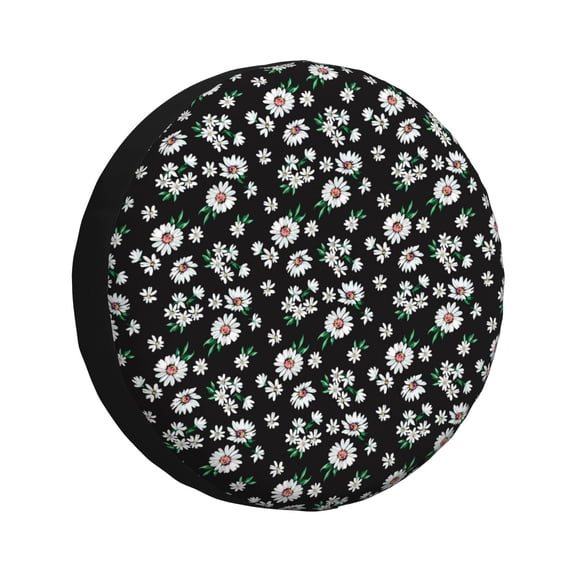Rateoe Daisies Flowers Pattern Tire Cover Wheel Protectors Weatherproof Wheel Covers Universal Fit for Trailer Rv SUV Truck Camper Travel Trailers Accessories-15 inch