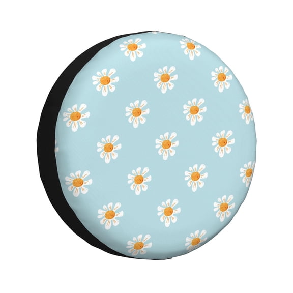 Rateoe Daisies Flowers Pattern Tire Cover Wheel Protectors Weatherproof Wheel Covers Universal Fit for Trailer Rv SUV Truck Camper Travel Trailers Accessories-14 inch