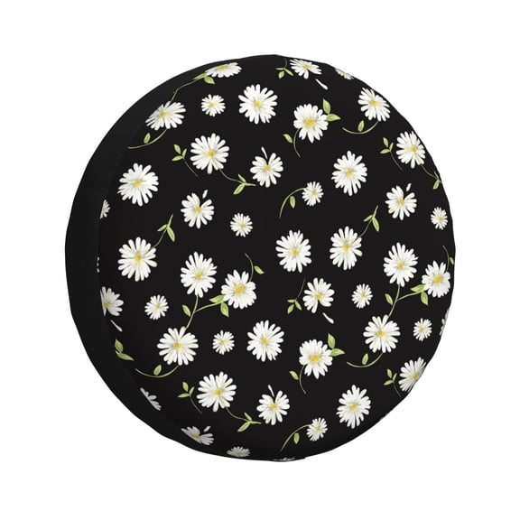 Rateoe Daisies Flowers Pattern Tire Cover Wheel Protectors Weatherproof Wheel Covers Universal Fit for Trailer Rv SUV Truck Camper Travel Trailers Accessories-16 inch