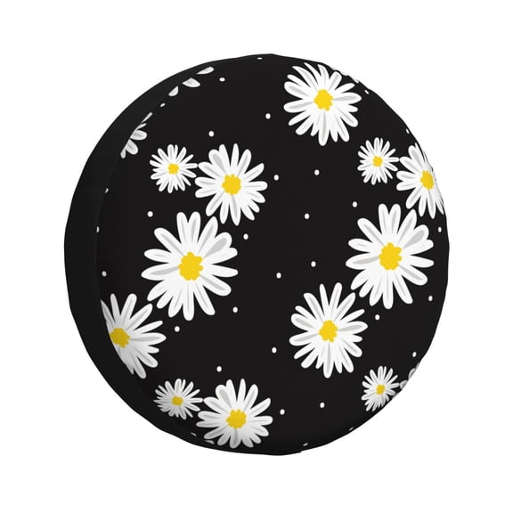 Rateoe Daisies Flowers Pattern Tire Cover Wheel Protectors Weatherproof Wheel Covers Universal Fit for Trailer Rv SUV Truck Camper Travel Trailers Accessories-14 inch