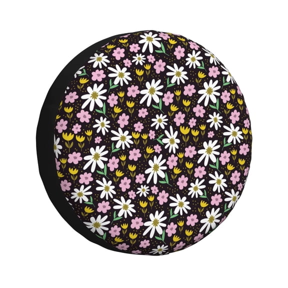 Rateoe Daisies Flowers Pattern Tire Cover Wheel Protectors Weatherproof Wheel Covers Universal Fit for Trailer Rv SUV Truck Camper Travel Trailers Accessories-14 inch